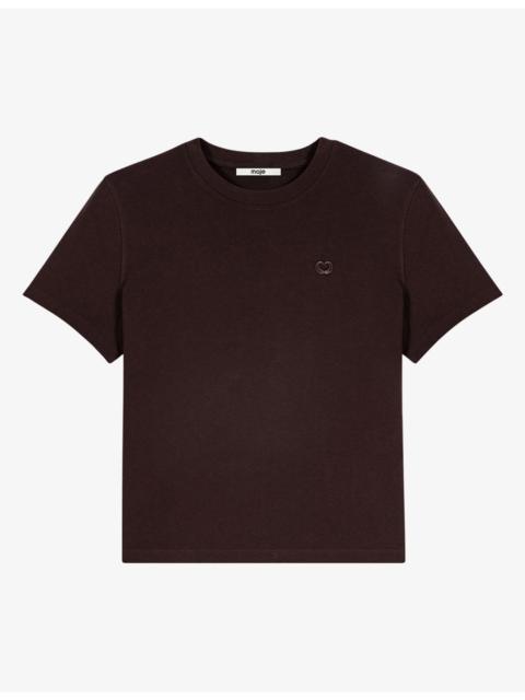 maje Logo-Embroidered Relaxed-Fit Cotton-Jersey T-Shirt