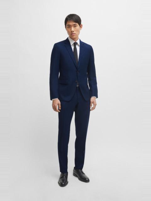 BOSS SLIM-FIT SUIT IN CHECKED VIRGIN-WOOL SERGE