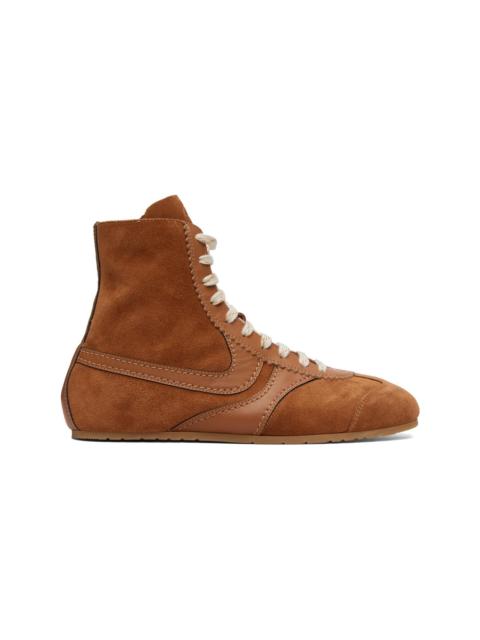 Dries Van Noten Tan Suede Sneakers