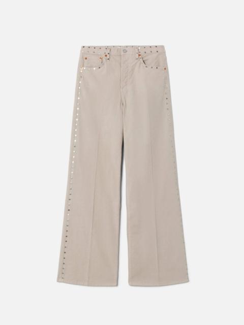 RE/DONE Comfort Stretch Corduroy High Rise Wide Leg - Vintage Pearl Stud