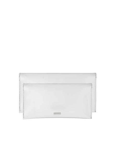 AQUAZZURA metallic-leather clutch bag