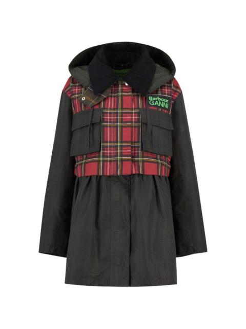 Barbour x Ganni plaid-pattern coat