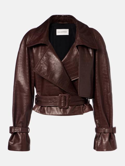NOUR HAMMOUR Hatti croc-effect leather jacket