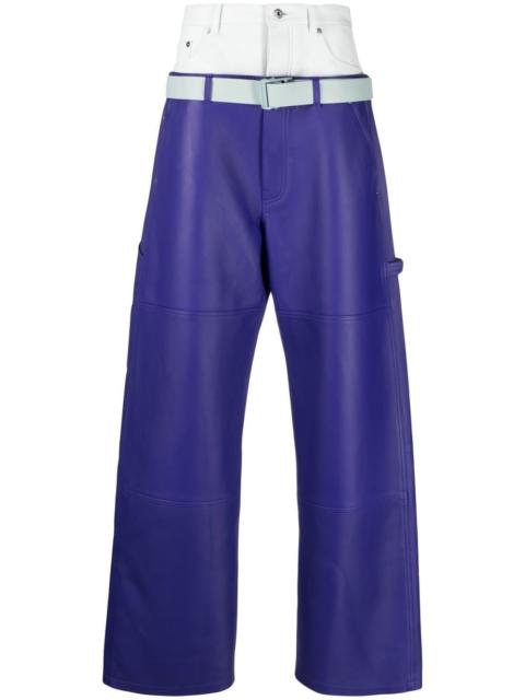 Off-White Double Over leather trousers