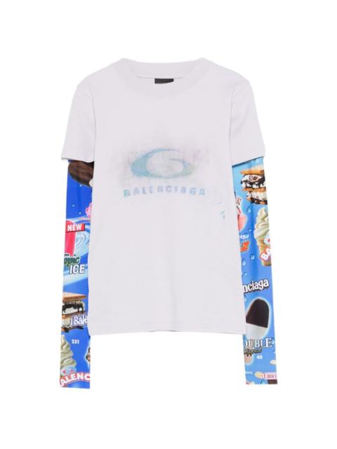 BALENCIAGA logo-detail long-sleeve top