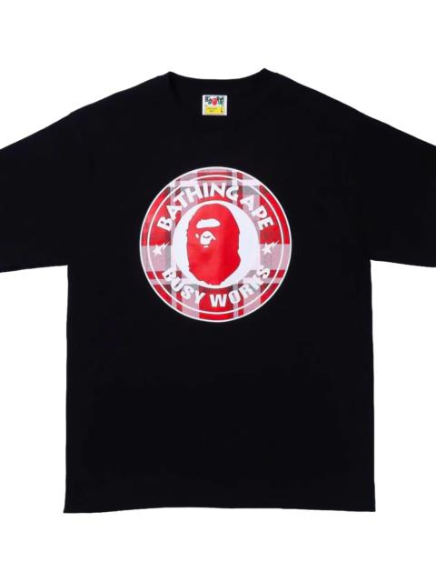 A BATHING APE® Check Gift Busy Works Tee "Black / Red" 1I20 110 003 BLACK