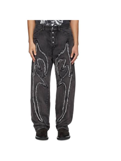 Thug Club Black Reverse Applique Denim Jeans