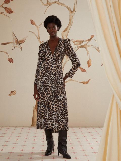 FARM RIO Cream Natural Skin Lenzing™ Ecovero™ Viscose Midi Dress