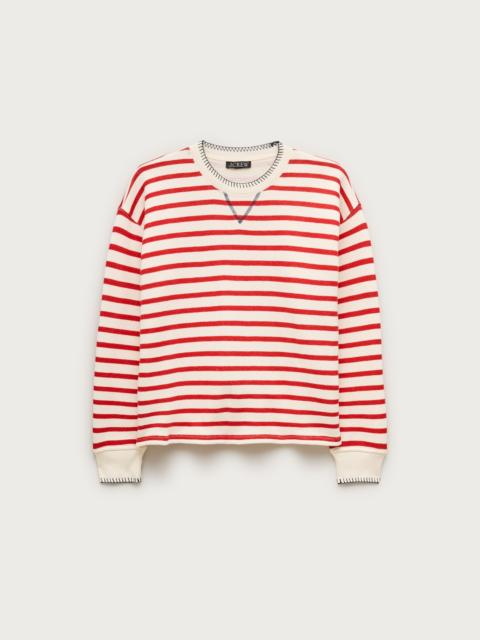 J.CREW Contrast-trim heritage terry relaxed crewneck sweatshirt in stripe