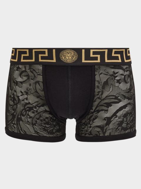 VERSACE Men's Baroque Mesh Jacquard Boxer Briefs