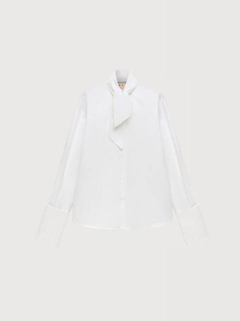 Marni WHITE POPLIN SHIRT WITH NECK TIE