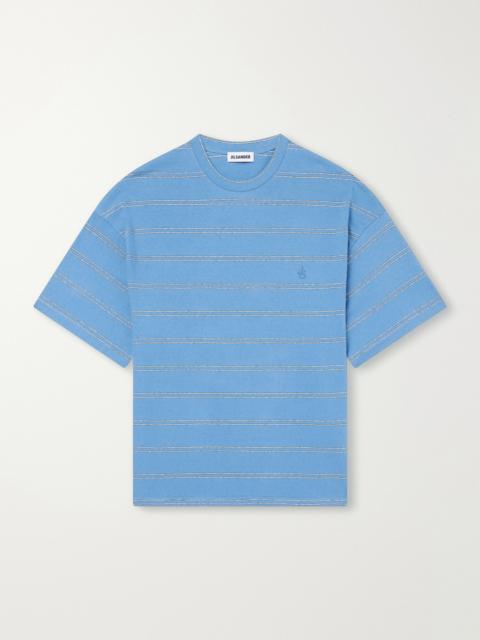 Jil Sander Logo-Embroidered Striped Cotton-Jersey T-Shirt