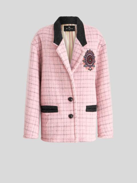 Etro CHECK JACKET WITH EMBROIDERY