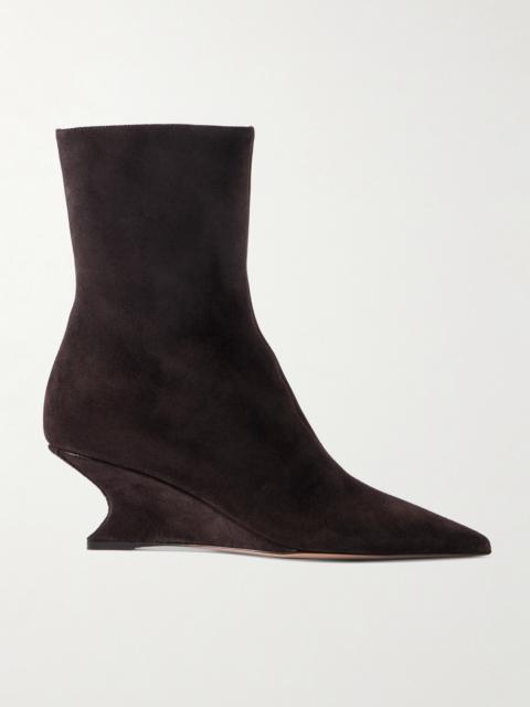 PARIS TEXAS Nina Suede Wedge Ankle Boots
