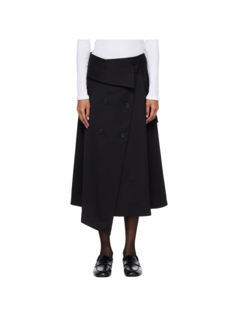 RÓHE Black Deconstructed Trench Midi Skirt
