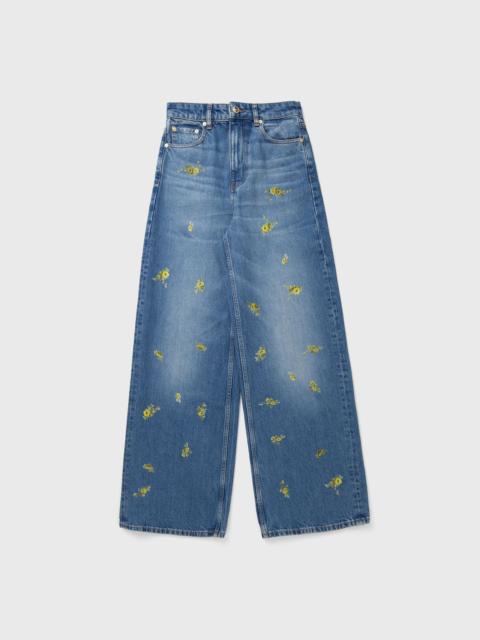 GANNI Printed Flower Denim Lari Jeans