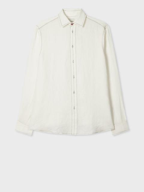 Paul Smith Regular-Fit Ecru Linen Contrast-Stitch Shirt