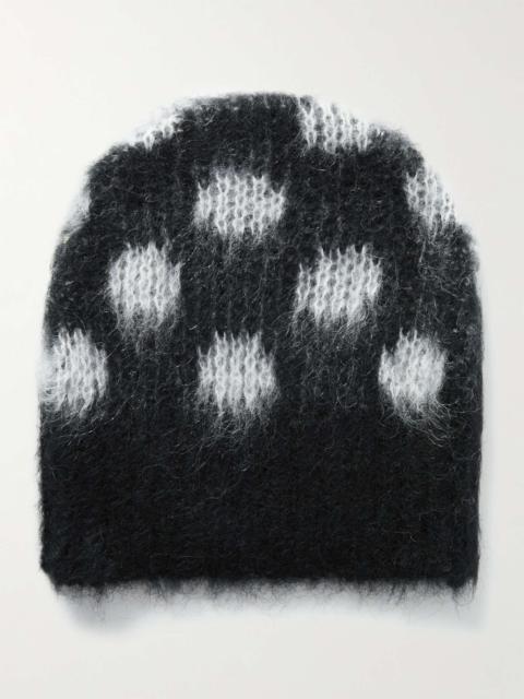 Marni Polka-Dot Brushed-Knit Beanie