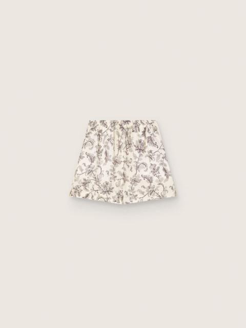 Golden Goose Women's shorts in black and white cotton poplin with floral print