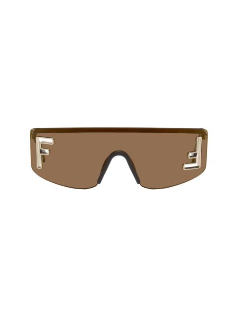 FENDI Gold 'FF' Squared Sunglasses