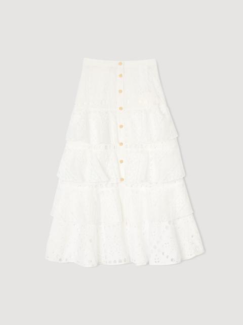 Sandro Broderie anglaise long skirt