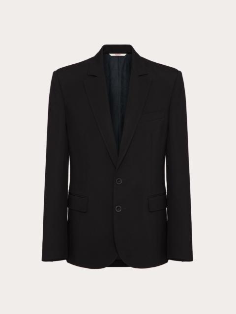 Valentino SINGLE-BREASTED WOOL JACKET WITH ALL-OVER TOILE ICONOGRAPHE PATTERN