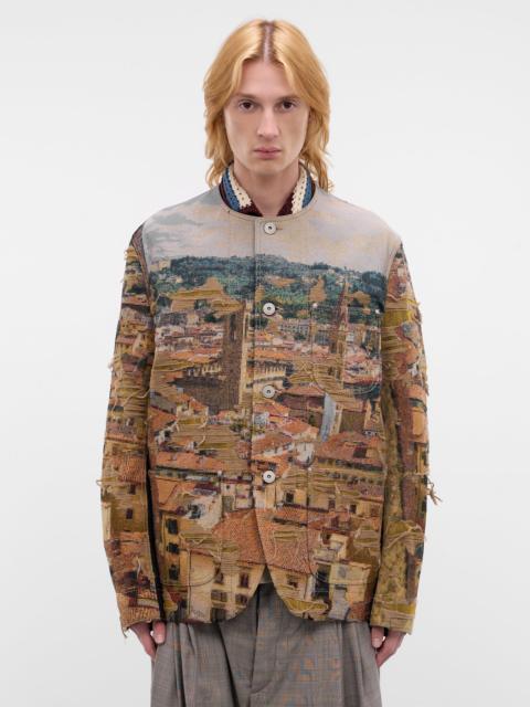 Junya Watanabe MAN Beige Distressed Cityscape Knit Jacket