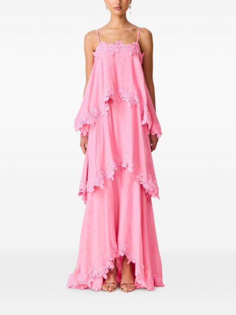 ELLIATT lace-trim tiered maxi dress