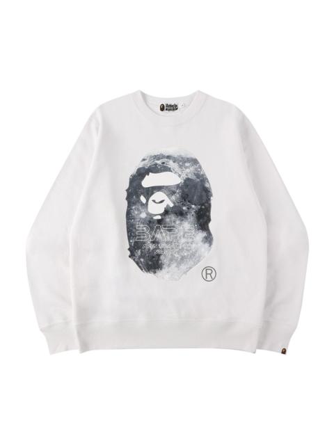 A BATHING APE® BAPE Ape Head Moon Crewneck 'White'
