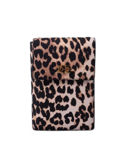 GANNI leopard-print flap wallet