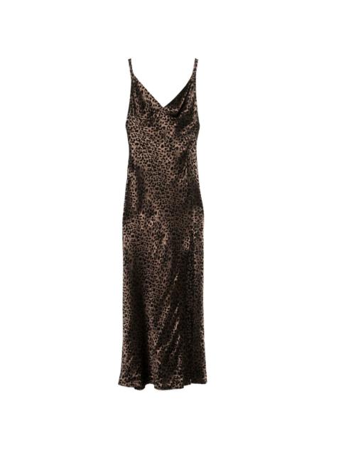 leopard jacquard slip dress