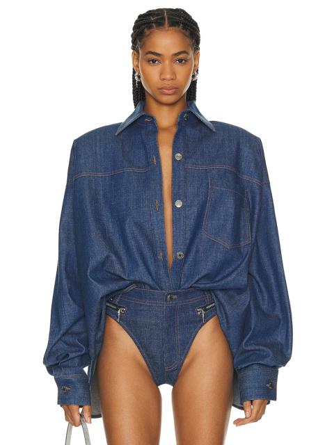 LaQuan Smith Oversized Button Down Shirt