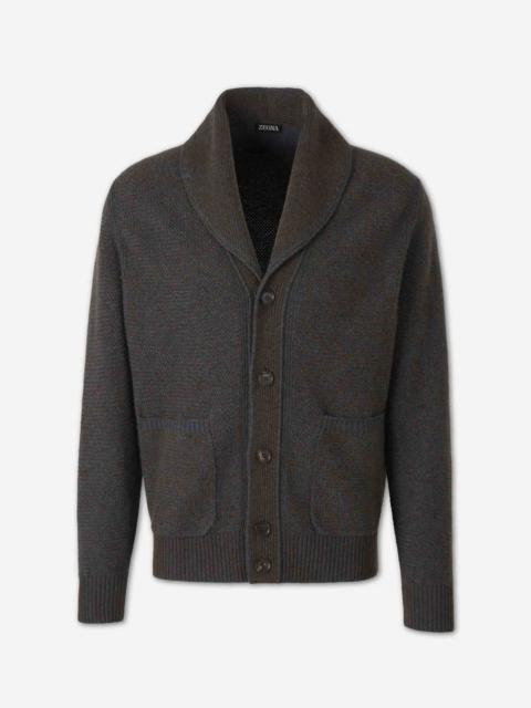 ZEGNA TEXTURED KNIT CARDIGAN