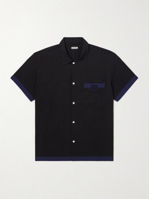 BODE Heart Deco Appliquéd Two-Tone Cotton Shirt