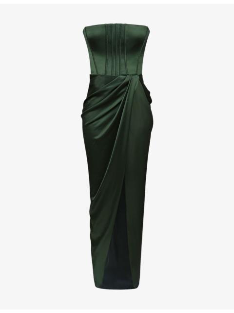 House of CB Carelle Strapless Satin Maxi Dress