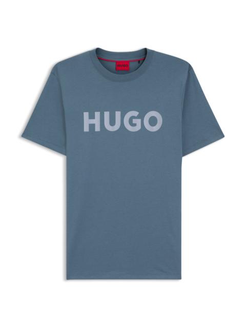 HUGO COTTON JERSEY T-SHIRT WITH LOGO PRINT