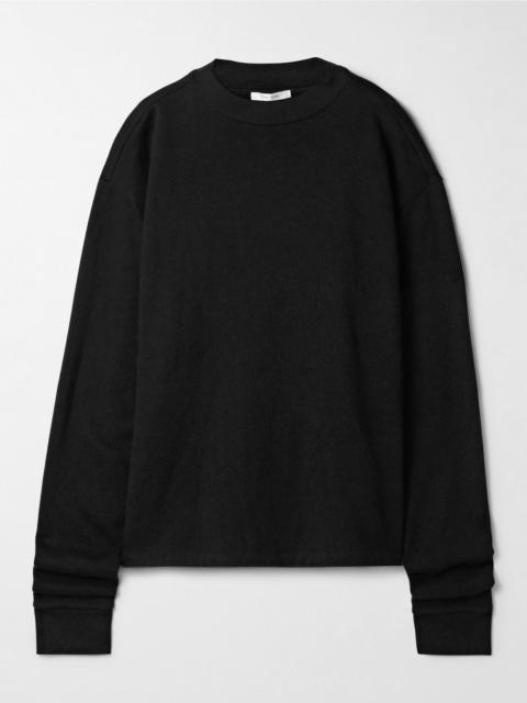 The Row Amira cotton and cashmere-blend jersey sweater Black