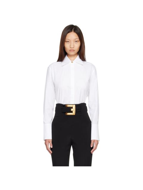 Balmain White Cotton Poplin Shirt