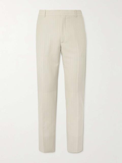 Tapered Pinstriped Wool and Mohair-Blend Trousers