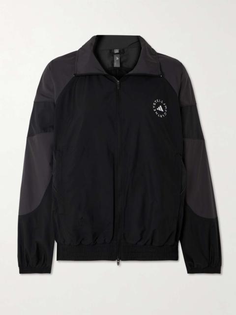 TrueCasuals paneled logo-print recycled-shell jacket