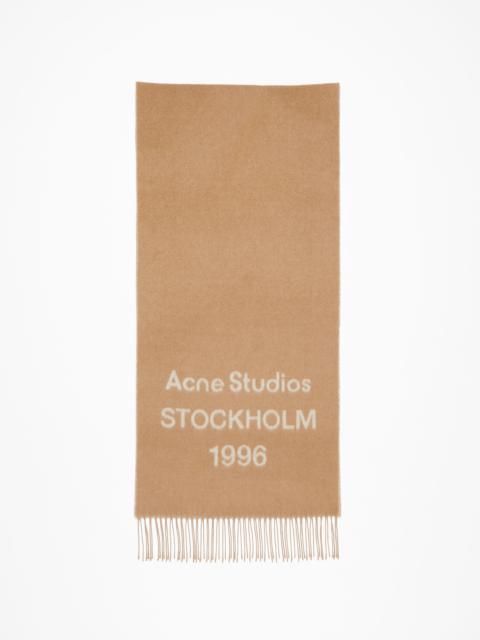 Logo jacquard scarf - Camel/ecru