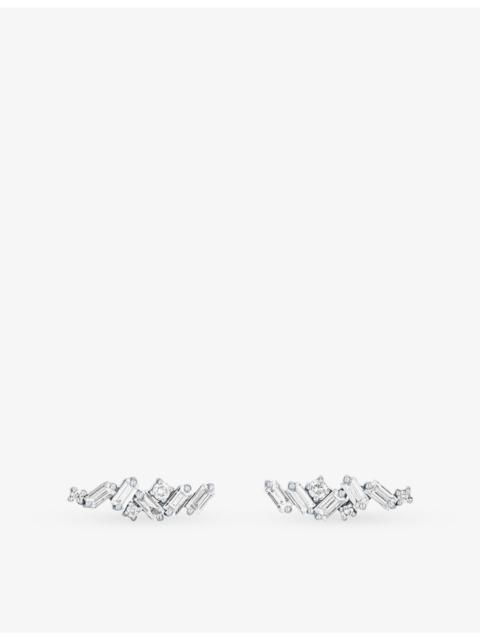 SUZANNE KALAN Firework 18ct white-gold and 0.6ct diamond earrings