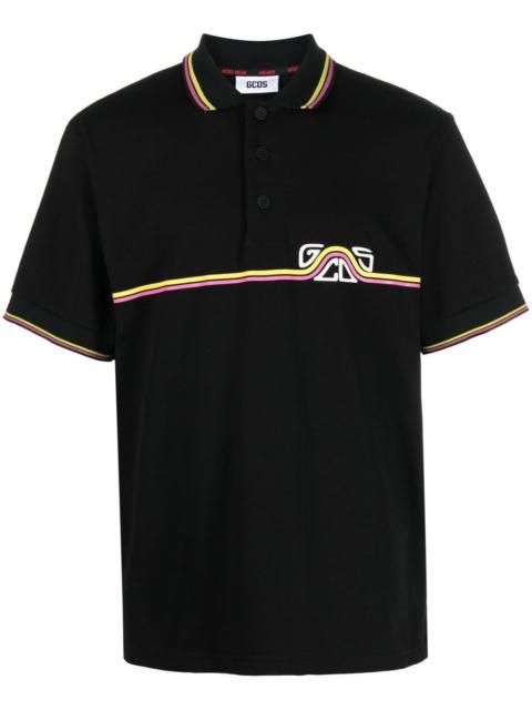 waved logo print polo shirt