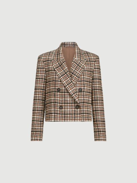 Brunello Cucinelli Comfort checked wool and alpaca blazer with monili