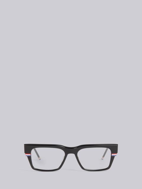 Thom Browne TB714 - Black Tri-Color Line Rectangle Glasses