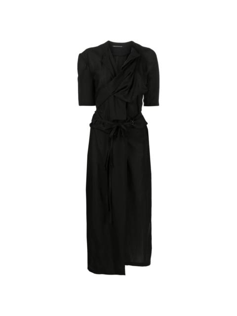 Yohji Yamamoto belted short-sleeve coat