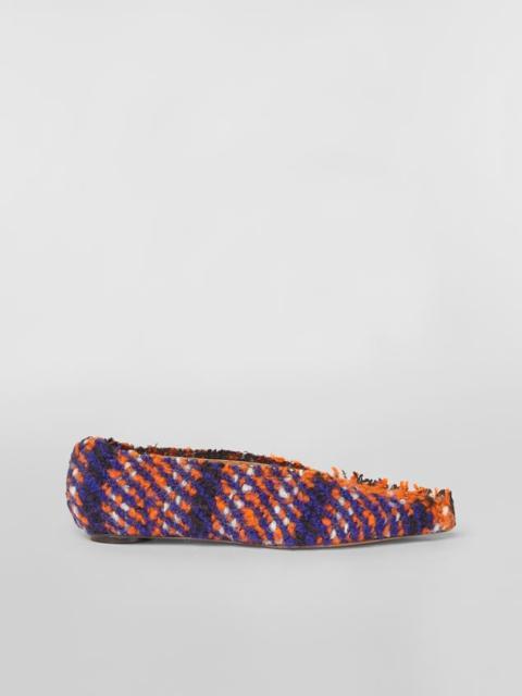 Marni CHECK WOOL BALLERINA WITH CHECK DESIGN