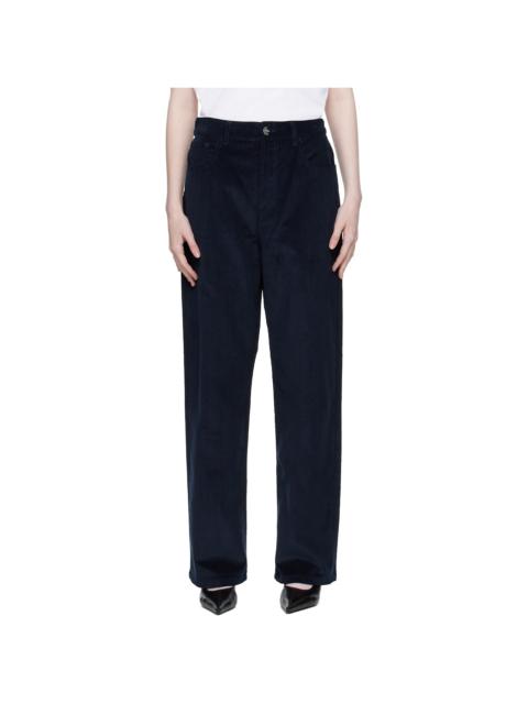 RÓHE Navy Relaxed Corduroy Trousers