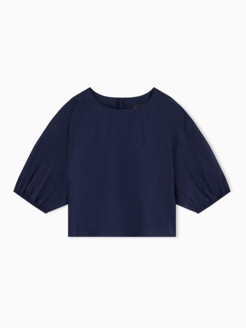 EMPORIO ARMANI POPLIN BLOUSE WITH PUFFED SLEEVES