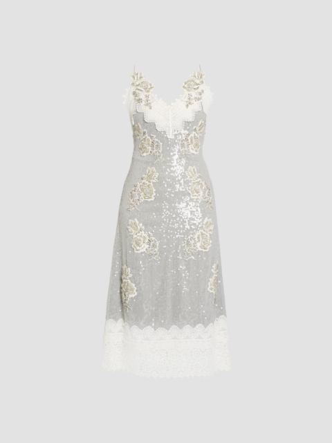 Erdem EMBELLISHED SEQUINS SLEEVELESS MIDI DRESS